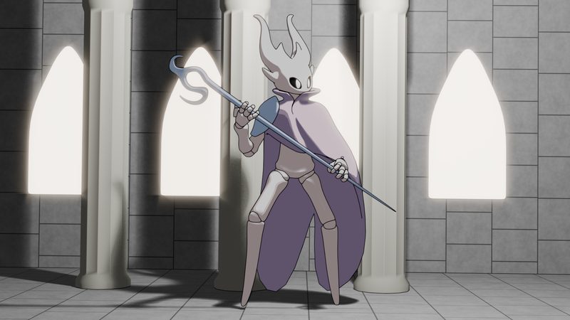 Rose character illustration, staff in hand