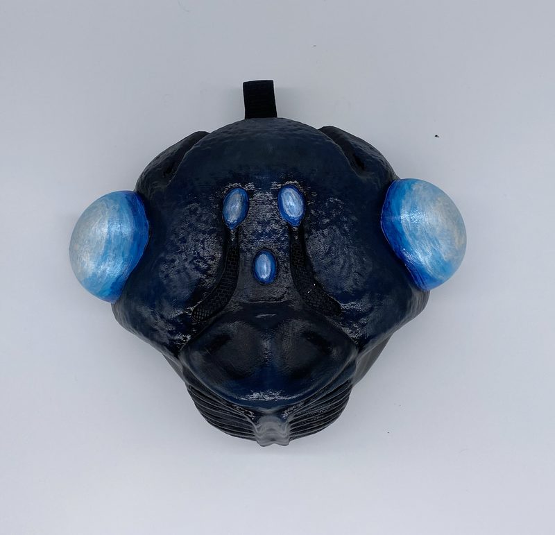 Blue-Eyed Cicada mask, painted print
